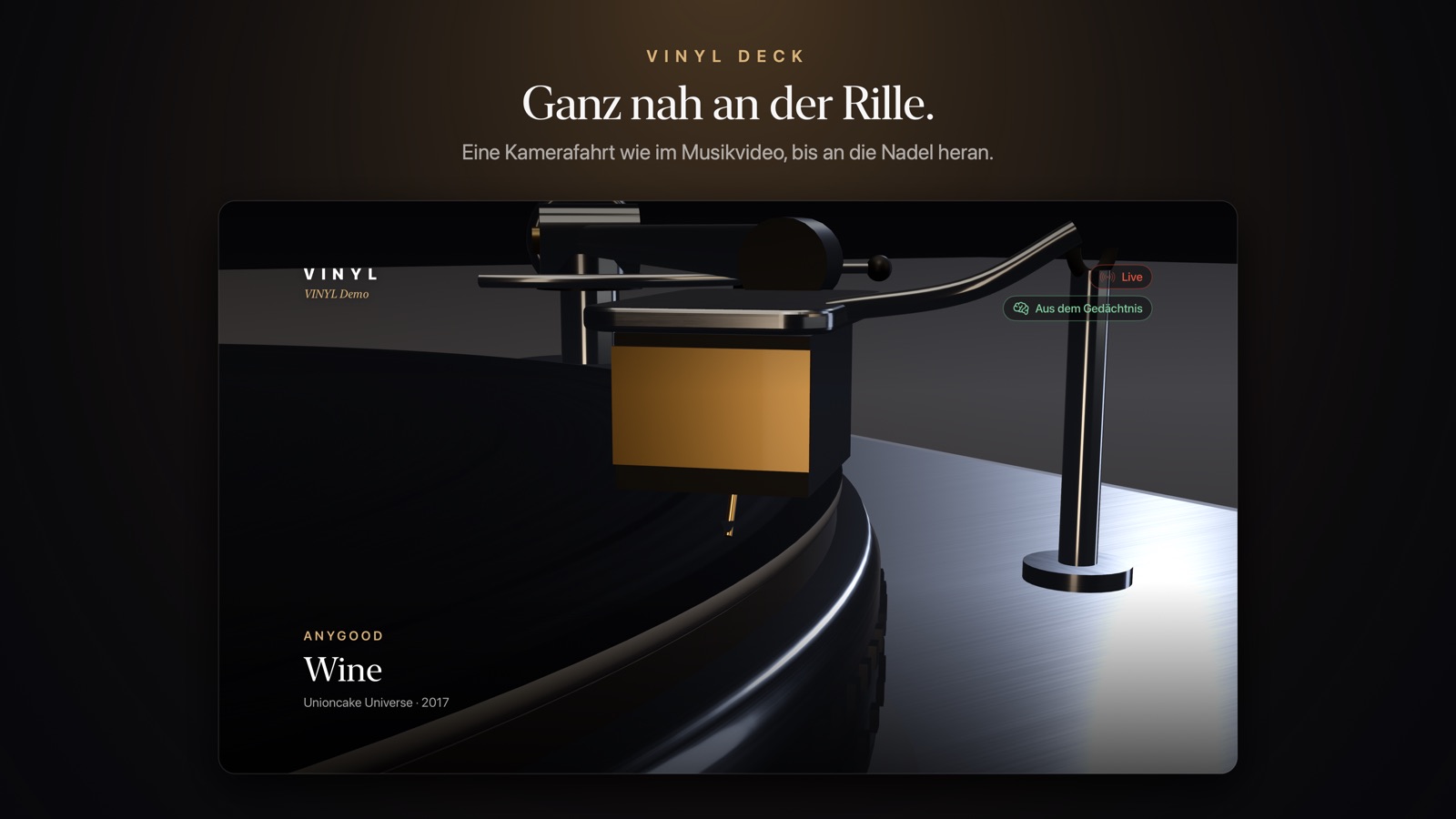 VINYL Deck: ganz nah an der Rille